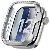 Apple Watch Series 12 (42mm) Hard Plastic Case - Silver & Rhinestones