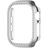 Apple Watch Series 12 (42mm) Hard Plastic Case - Silver & Rhinestones