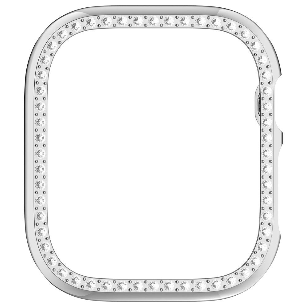 Apple Watch Series 12 (42mm) Hard Plastic Case - Silver & Rhinestones