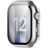 Apple Watch Series 12 (42mm) Hard Plastic Case with Built-In Screen Protector Glass - Silver