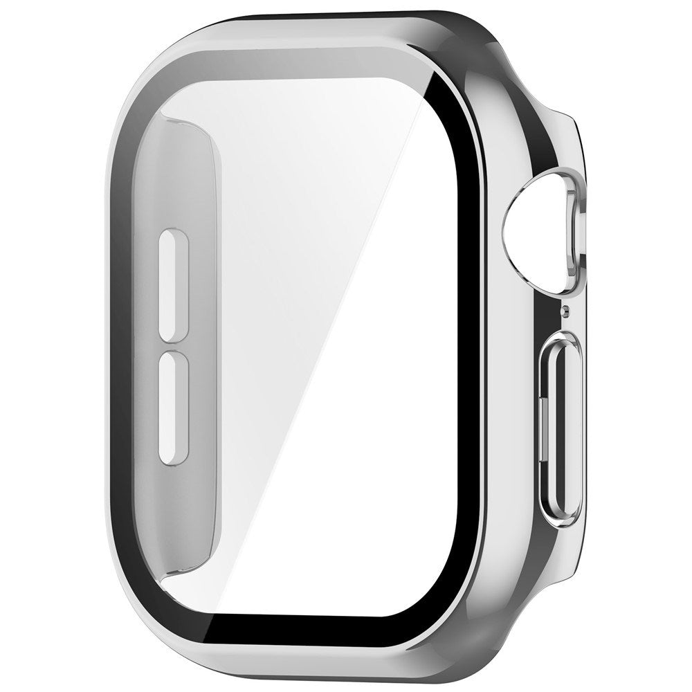 Apple Watch Series 12 (42mm) Hard Plastic Case with Built-In Screen Protector Glass - Silver