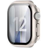 Apple Watch Series 12 (42mm) Hard Plastic Case with Built-In Screen Protector Glass - Rose Gold