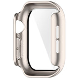 Apple Watch Series 12 (42mm) Hard Plastic Case with Built-In Screen Protector Glass - Rose Gold