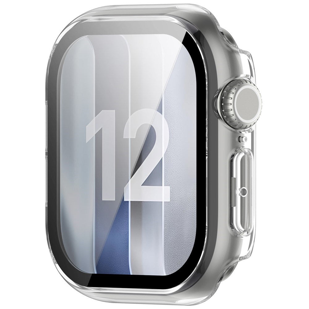 Apple Watch Series 12 (42mm) Hard Plastic Case with Built-In Screen Protector Glass - Transparent