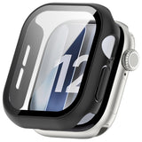 Apple Watch Series 12 (46mm) Hard Plastic Case with Built-In Screen Protector Glass - Black
