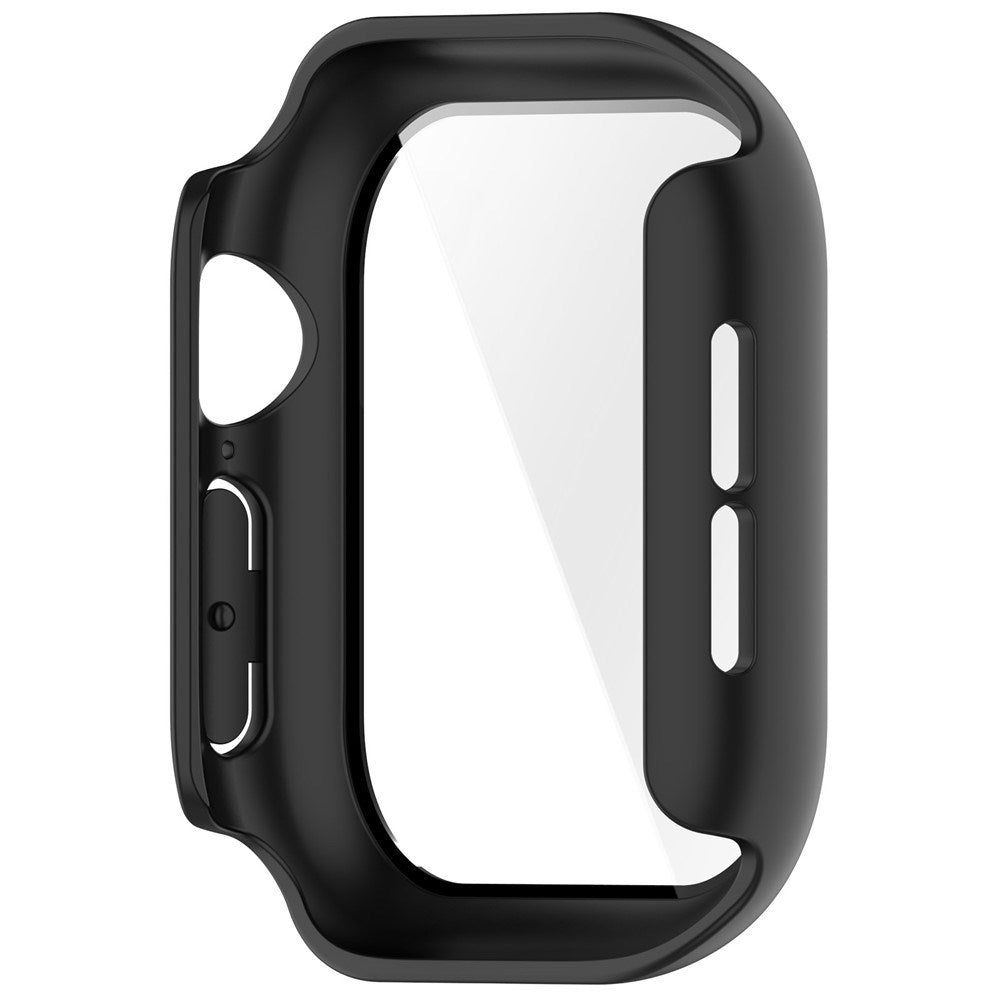 Apple Watch Series 12 (46mm) Hard Plastic Case with Built-In Screen Protector Glass - Black