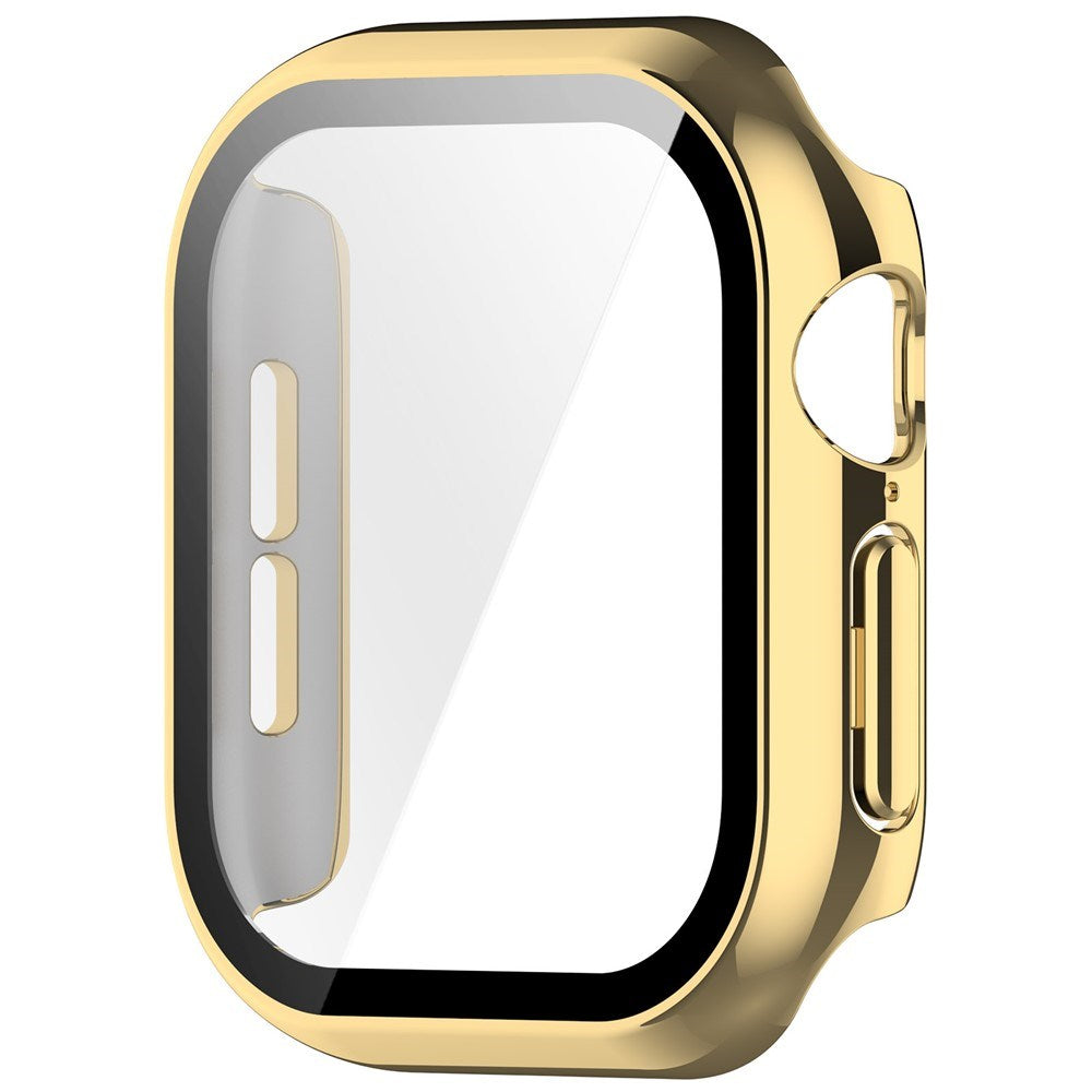 Apple Watch Series 12 (46mm) Hard Plastic Case with Built-In Screen Protector Glass - Gold