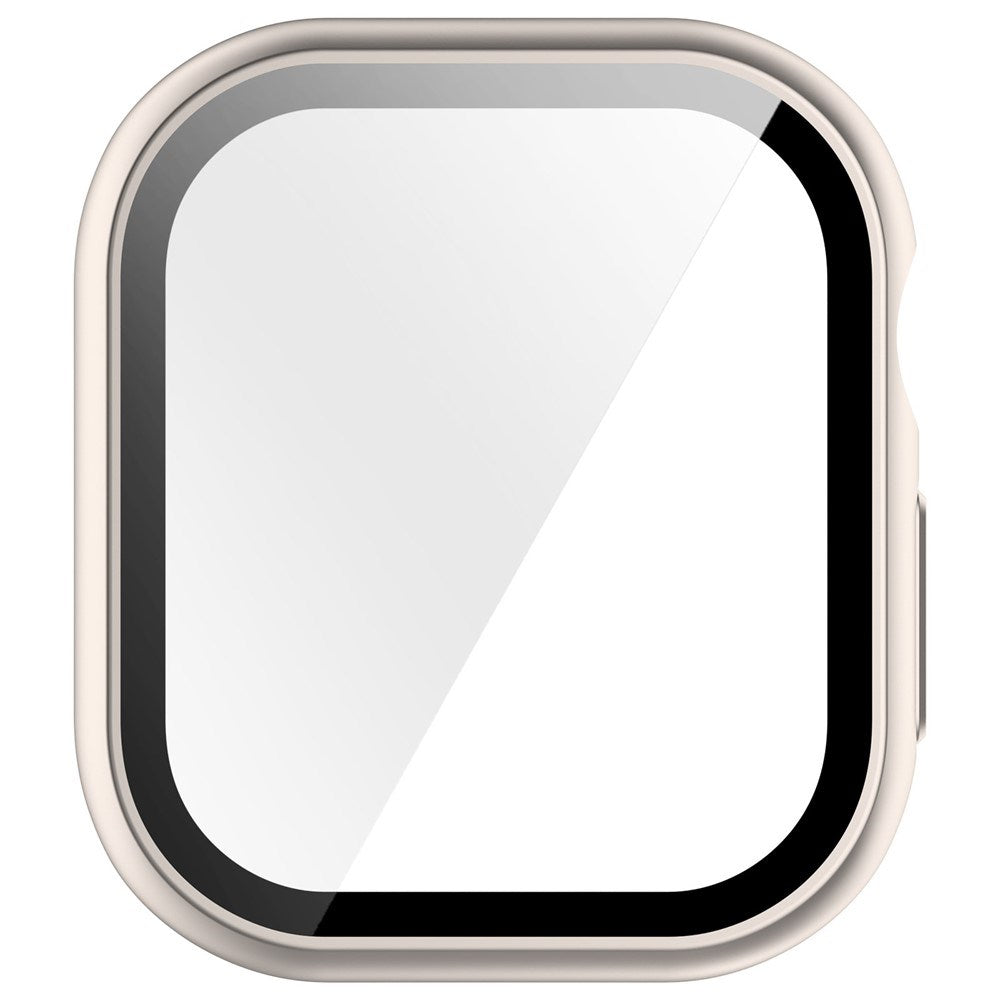 Apple Watch Series 12 (46mm) Hard Plastic Case with Built-In Screen Protector Glass - Rose Gold