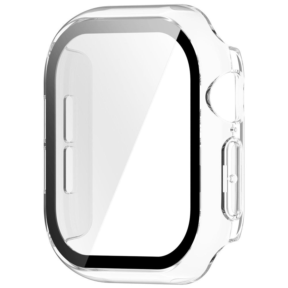 Apple Watch Series 12 (46mm) Hard Plastic Case with Built-In Screen Protector Glass - Transparent
