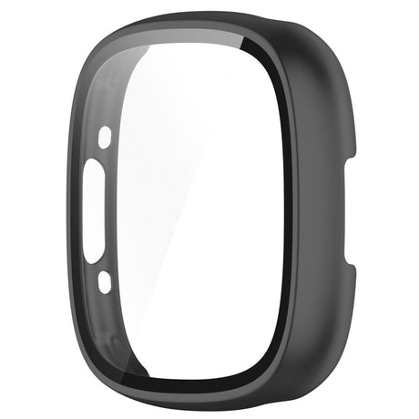 Fitbit Versa 4 / Sense 2 Hard Plastic Case w. Built-in Screen Protection - Black