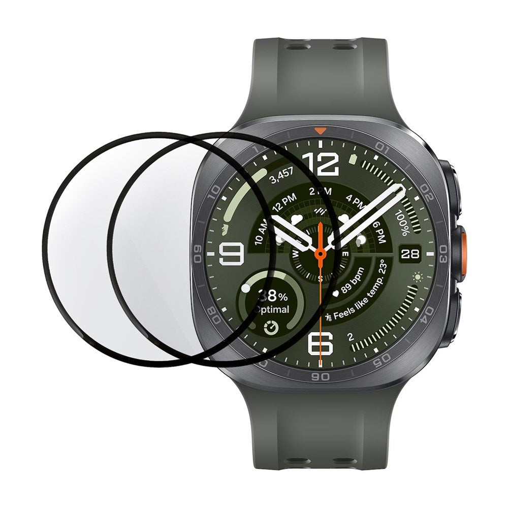 Samsung Galaxy Watch Ultra 2 (47mm) Screen Protector Film - 2 pcs - Transparent / Black Edge