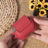 Apple AirPods (3rd Gen.) Faux Leather Case with Button Closure - Red