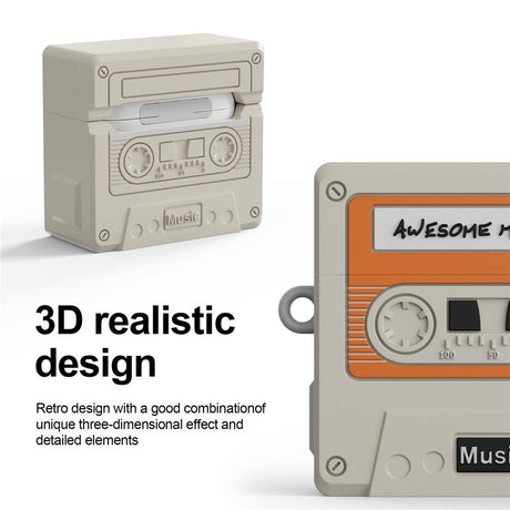 Apple AirPods (4th Gen.) Silicone Case with Cassette Tape Design - Beige