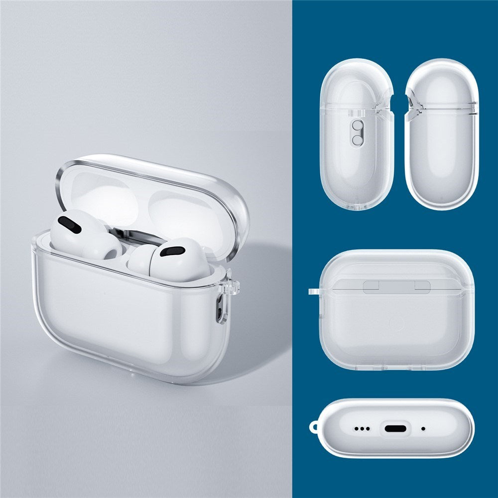 Apple AirPods Pro (3rd gen.) Transparent Flexible Plastic Case - Transparent / Blue