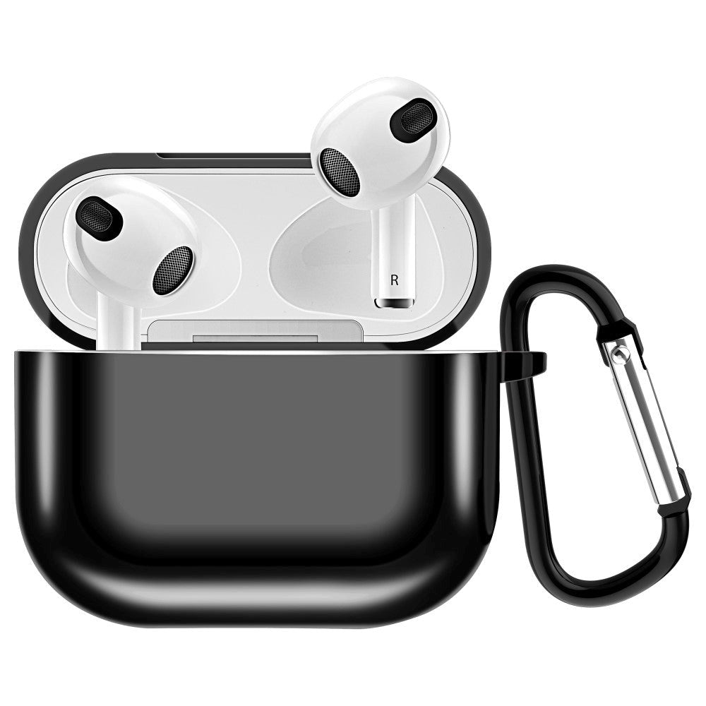 Apple AirPods (3rd gen.) Flexible Plastic Case w. Carabiner - Black