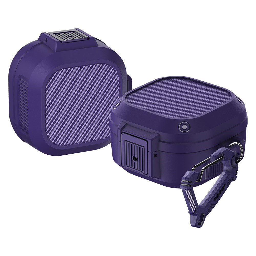 Samsung Galaxy Buds2 / Buds2 Pro / Buds Pro / Buds Live Hybrid Plastic Case with Carabiner - Purple