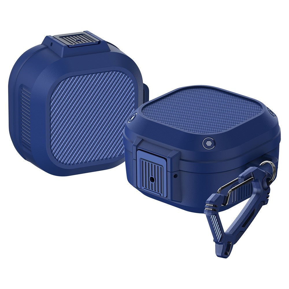Samsung Galaxy Buds2 / Buds2 Pro / Buds Pro / Buds Live Hybrid Plastic Case with Carabiner - Blue