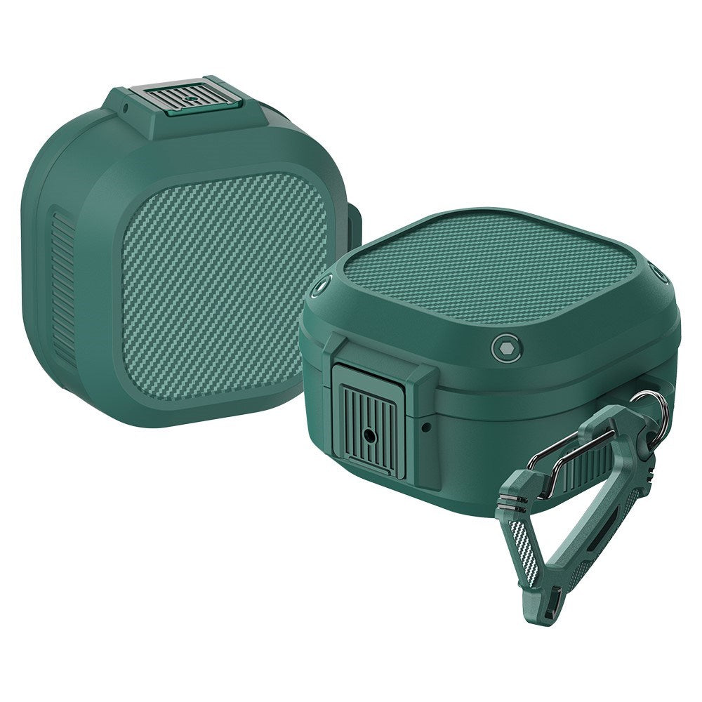 Samsung Galaxy Buds2 / Buds2 Pro / Buds Pro / Buds Live Hybrid Plastic Case with Carabiner - Green