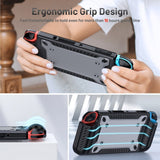 Nintendo Switch OLED Plastic Case w. Ergonomic Grip - Black / Transparent