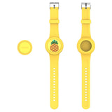 Apple AirTag Silicone Strap with 3D Design - Yellow / Pineapple