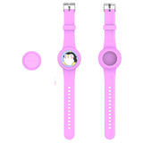 Apple AirTag Silicone Strap with 3D Design - Pink / Penguin