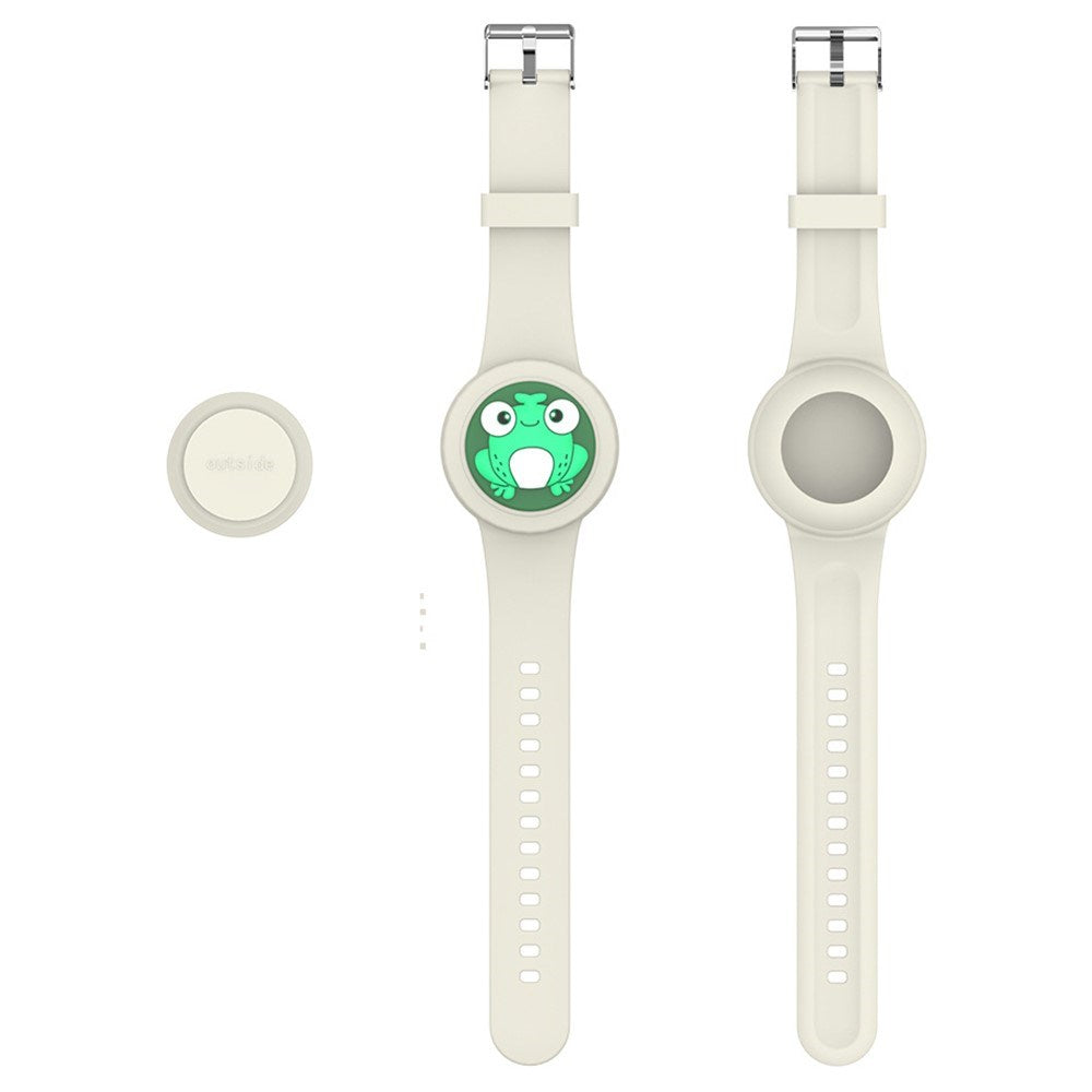 Apple AirTag Silicone Strap with 3D Design - Beige / Frog