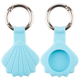 Apple AirTag Silicone Case with 3D Design & Keychain - Blue Seashell
