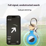 Apple AirTag Silicone Case with 3D Design & Keychain - Blue Seashell