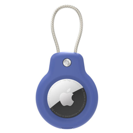 Hard Plastic AirTag Case with Wire - Blue