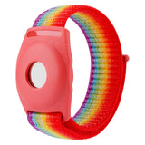 AirTag Nylon Children's Strap - Rainbow - Red