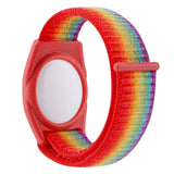 AirTag Nylon Children's Strap - Rainbow - Red