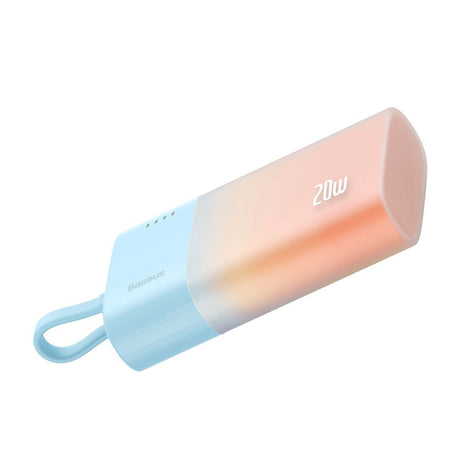 Baseus Popsicle 5200mAh Powerbank 20W with Built-in Lightning Cable - Blue / Orange