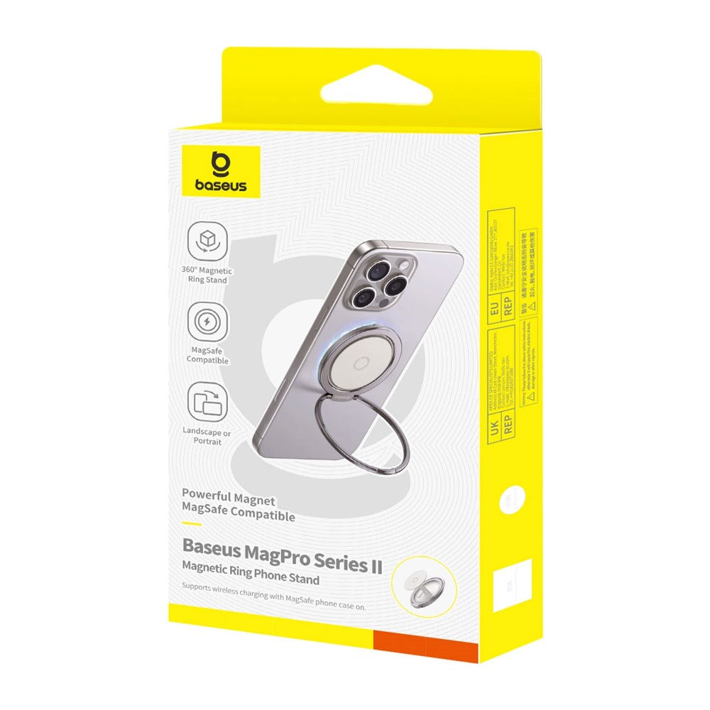 Baseus MagPro II Ring Holder for Mobile with Stand Function - MagSafe Compatible - Titanium