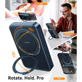 TORRAS Magnetic 15W Power Bank 10,000mAh with Kickstand - Black