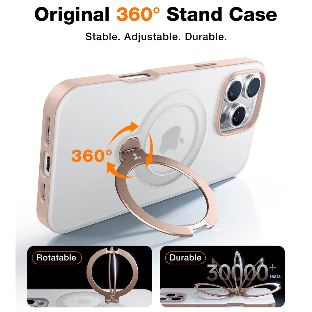 TORRAS iPhone 16 Pro Max Hybrid Plastic Case with Stand Function - MagSafe Compatible - Gold