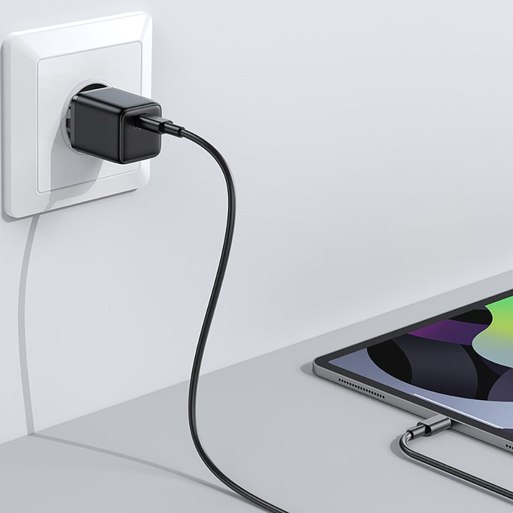 JoyRoom Mini Fast Charger PD & PPS 25W w. USB-C to USB-C Cable - Black