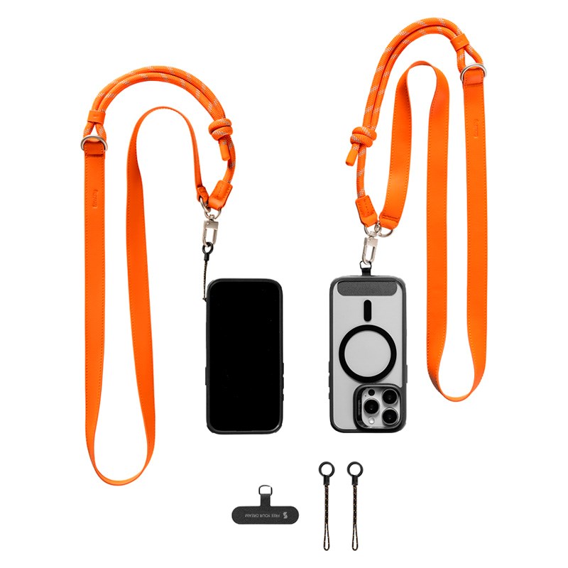 SmallRig Faux Leather Phone Strap with Adjustable Length - Orange