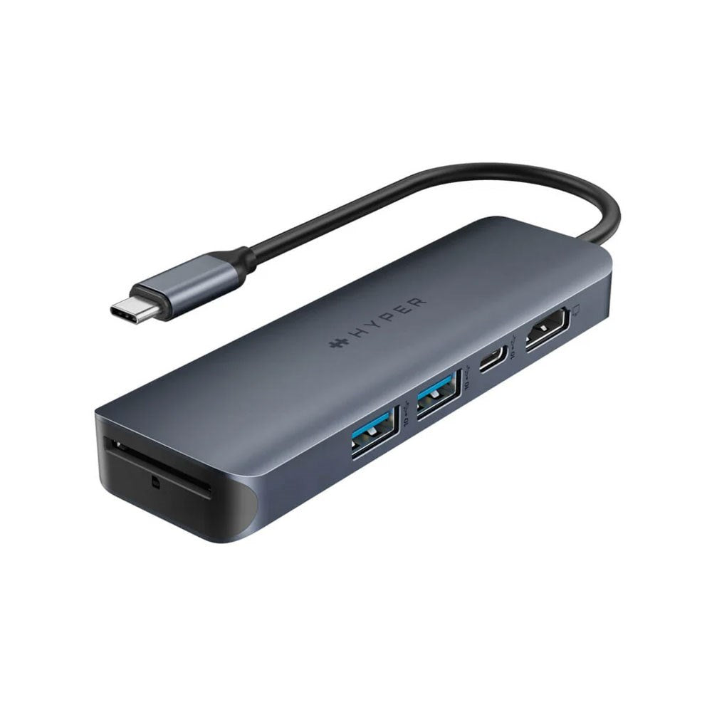 Hyper HyperDrive Ecosmart 6-in-1 USB-C Hub with USB-A / USB-C / HDMI / Ethernet / SD Card - Grey