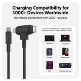 Hyper HyperJuice 60W 2-in-1 Hybrid Silicone USB-C to USB-C & Lightning Cable - 1.5m - Black