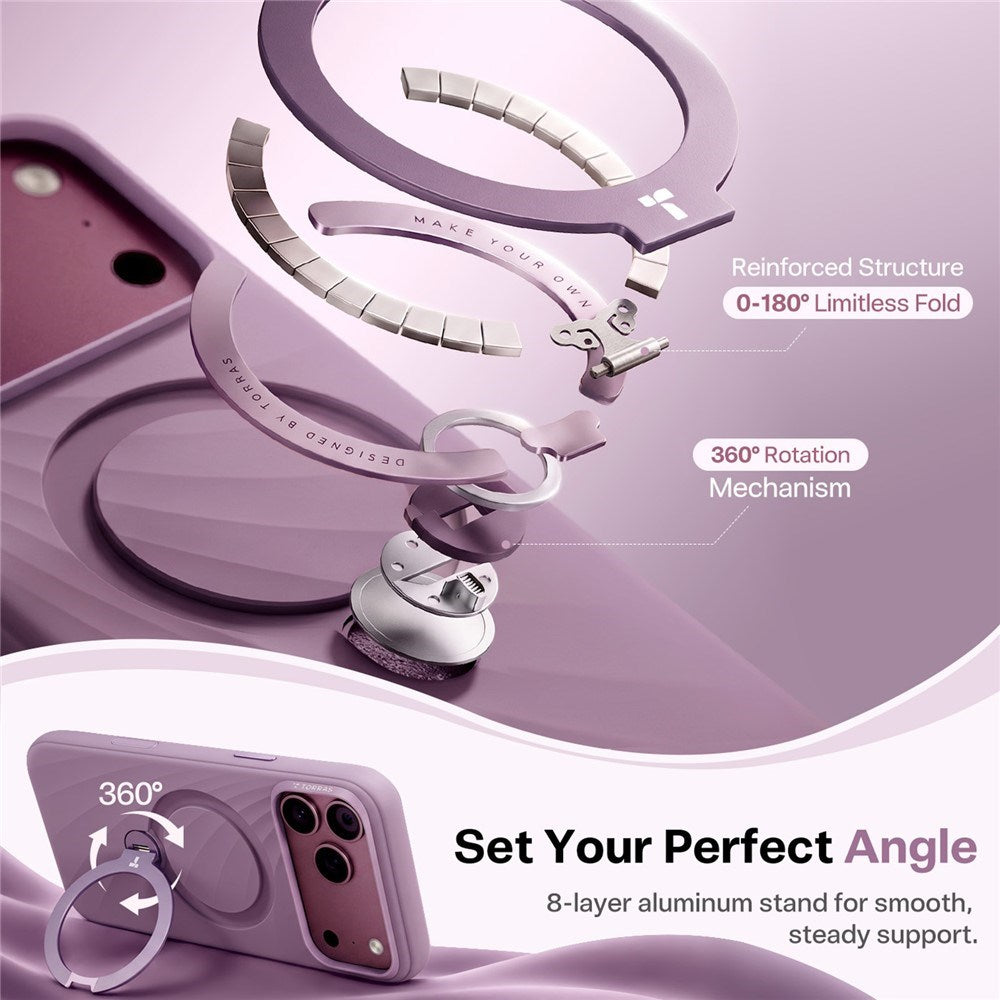 iPhone 18 Pro / 17 Pro TORRAS Ostand Q3 Wind Case - MagSafe Compatible - Purple