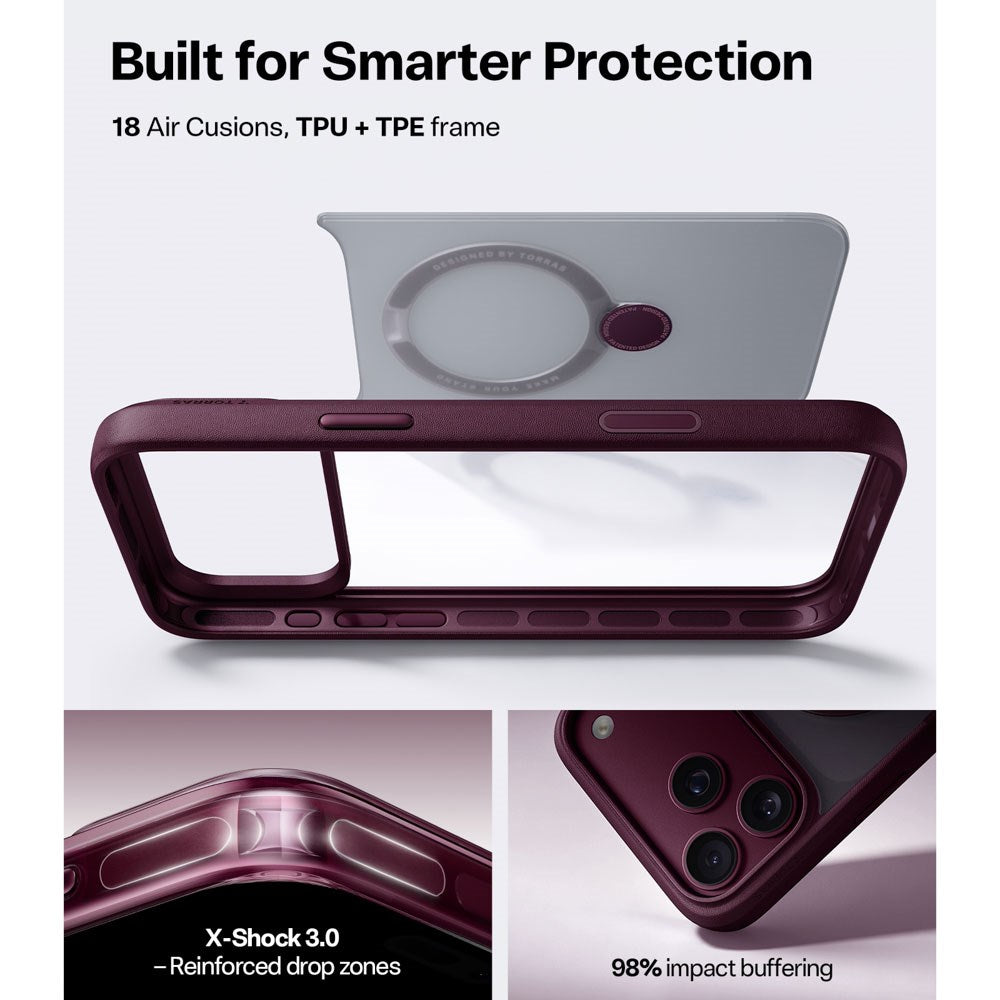 iPhone 18 Pro Max / 17 Pro Max TORRAS Ostand Q3 Spin Case - MagSafe Compatible - Purple