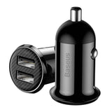 Baseus Grain Pro 12W Car Charger with 2 x USB-A - Black