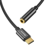 Baseus L54 USB-C to 3.5 mm Mini Jack Audio Adapter - 9 cm - Black