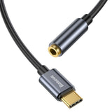 Baseus L54 USB-C to 3.5 mm Mini Jack Audio Adapter - 9 cm - Grey