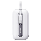 Joyroom JR-L012 Powerbank 22.5W USB-C PD w. Built-in USB-C & Lightning Cable - 10,000 mAh - White