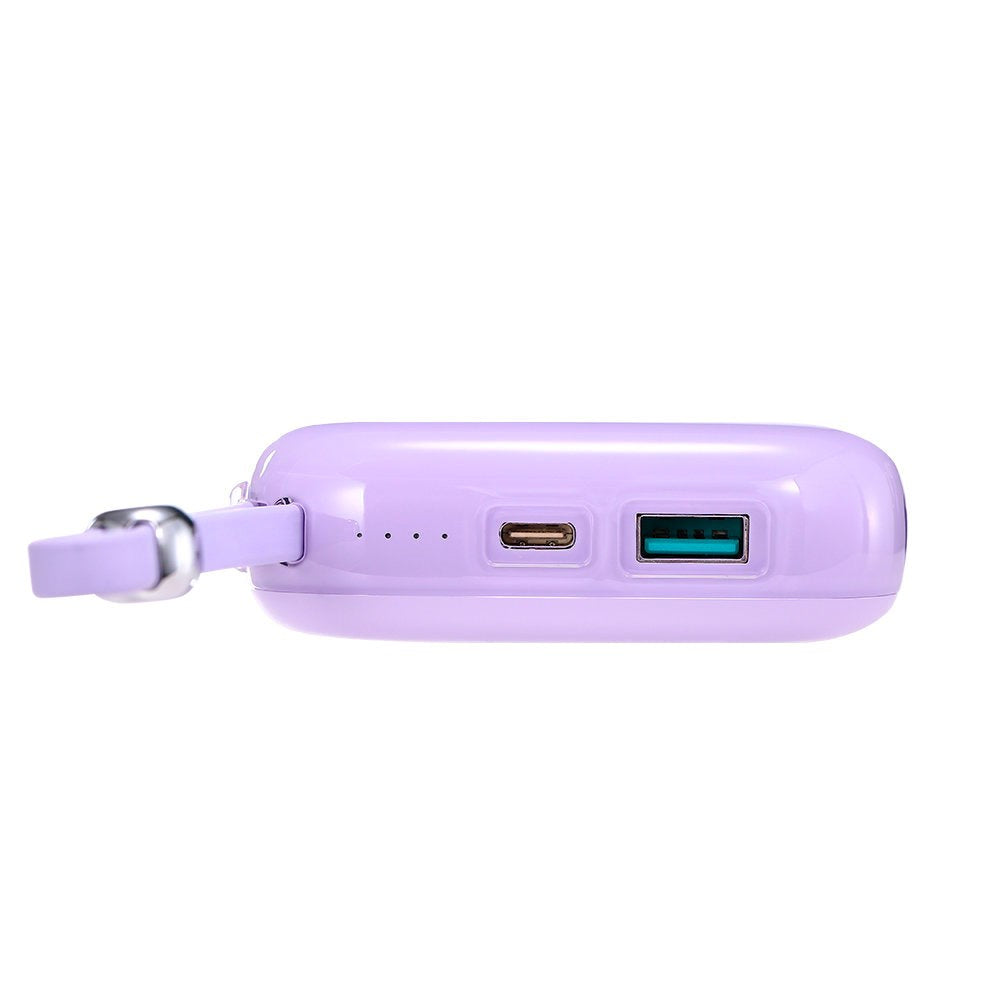 Joyroom Jelly Series JR-L003P Powerbank 22.5W - USB-C PD / USB-A w. Built-in Lightning - 10,000 mAh - Purple