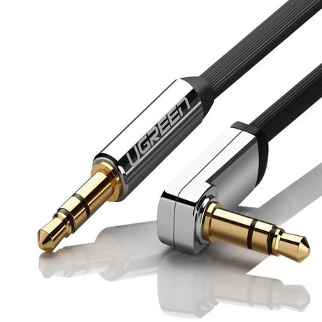 UGREEN Angled 3.5mm Mini Jack Audio Cable - 2m - Black / Silver