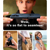 TORRAS iPhone 16 Plus Hybrid Plastic Case with Stand Function - MagSafe Compatible - Black