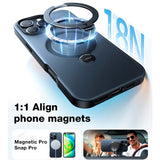 TORRAS iPhone 16 Plus Hybrid Plastic Case with Stand Function - MagSafe Compatible - Black