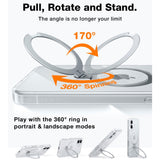 TORRAS iPhone 16 Plus Hybrid Plastic Case with Stand Function - MagSafe Compatible - Transparent